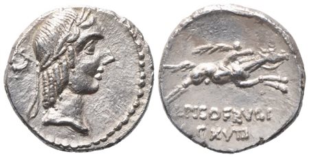 L. Calpurnius Piso, Denarius, (3,48 g; 17,6 mm; 11 h)