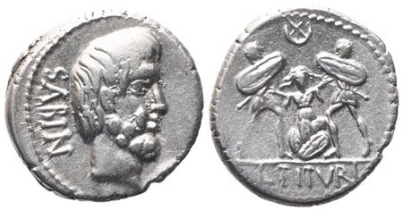 L. Titurius Sabinus, Denarius, 89 BC; AR (3,88 g; 18,5 mm; 3 h)