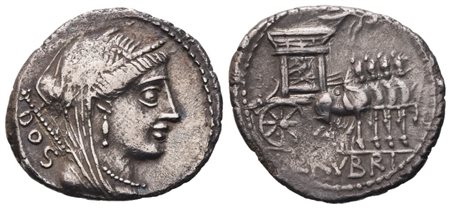 L. Rubrius Dossenus, Denarius, 87 BC; AR (3,41 g; 20,4 mm; 6 h)