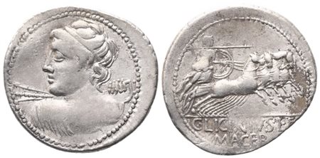 C. Licinius Macer, Denarius, 84 BC; AR (3,98 g; 22,7 mm; 7 h)
