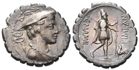 C. Mamilius Limetanus, Denarius serratus, 82 BC; AR (3,72 g; 18,4 mm; 3 h)