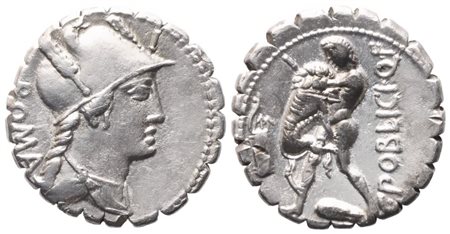 C. Poblicius, Denarius serratus, 80 BC; AR (3,87 g; 18,4 mm; 8 h)