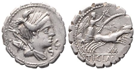 Ti. Claudius Nero, Denarius serratus, 79 BC; AR (3,87 g; 19 mm)