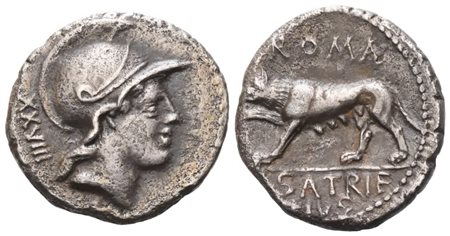 P. Satrienus, Denarius, 77 BC; AR (3,63 g; 18 mm; 9 h)