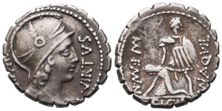 Mn. Aquilius, Denarius serratus, 71 BC; AR (4 g; 18,7 mm; 7 h)