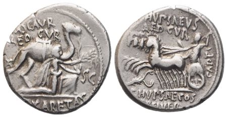 M. Aemilius Scaurus and P. Plautius Hypsaeus, Denarius, 58 BC; AR (3,41 g; 18,5 mm; 2 h)