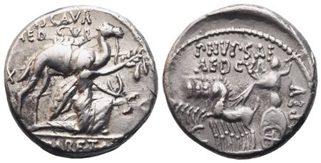 M. Aemilius Scaurus and P. Plautius Hypsaeus, Denarius, 58 BC; AR (3,93 g; 16,7 mm; 9 h)