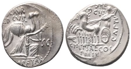 M. Aemilius Scaurus and P. Plautius Hypsaeus, Denarius, 58 BC; AR (3,76 g; 17,8 mm; 4 h)