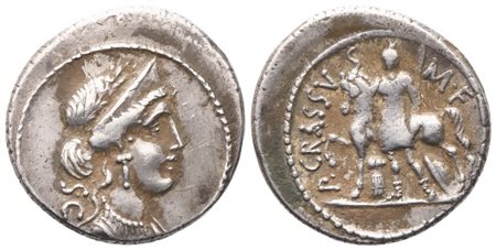 P. Licinius Crassus, Denarius, 55 BC; AR (4,10 g; 19 mm; 12 h)