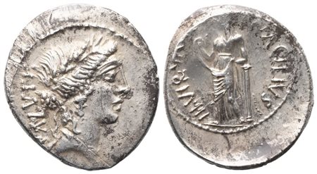 Mn. Acilius Glabrio, Denarus, 49 BC; AR (3,85 g; 19,8 mm; 7 h)