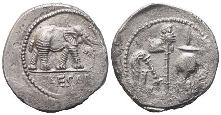 Julius Caesar, Denarius, 49-48 BC; AR (3,20 g; 19,6 mm; 8 h)