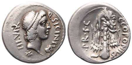 Q. Sicinius, C. Coponius, Denarius, 49 BC; AR (3,85 g; 18,4 mm; 6 h)