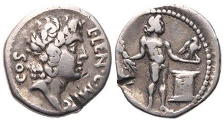 L. Cornelius Lentulus and C. Claudius Marcellus, Denarius, 49 BC; AR (3,90 g; 18 mm; 11 h)