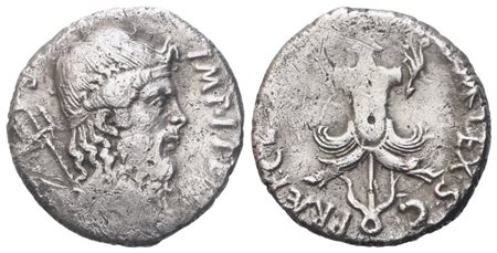 Sextus Pompey, Denarius, 42-40 BC; AR (3,70 g; 17,7 mm; 6 h)