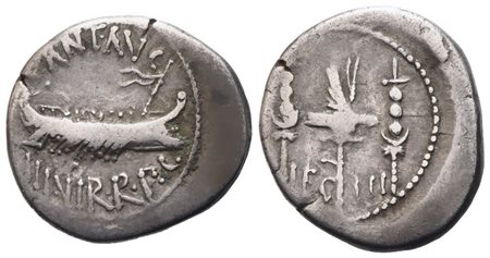 Mark Antony, Denarius, 32-31 BC; AR (3,44 g; 18,5 mm; 4 h)