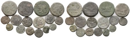 Lot of 16 Roman Republican Æ coins