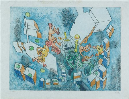 Sebastian Matta (Santiago, 1911 - Tarquinia, 2002) Omnimal Acquaforte...