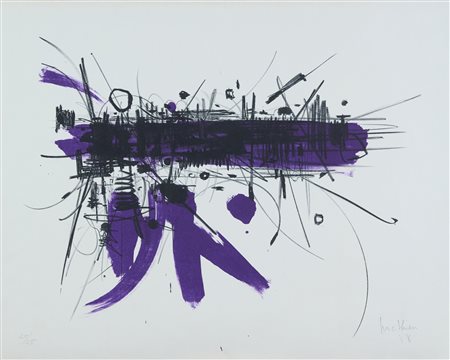 George Mathieu (Boulogne Sur Mer, 1921 - 2012) Composizione, 1958 Litografia...