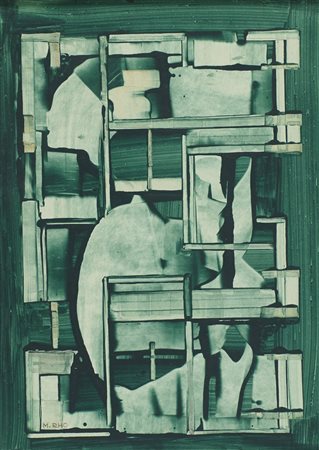 Manlio Rho (Como, 1901 - Como, 1957) Composizione N°89, 1956 Tecnica mista su...