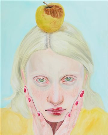 Laura Corre (Montecatini Terme, 1973) Una mela marcia, 2024 Olio su cartone...