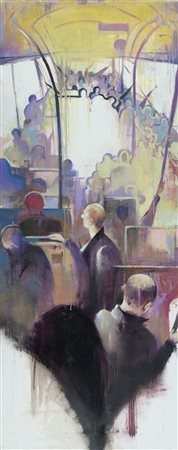 Weixuan Zhang Poesia nello spazio N. 10, 2021 Olio su tela cm. 80x40 Sul...