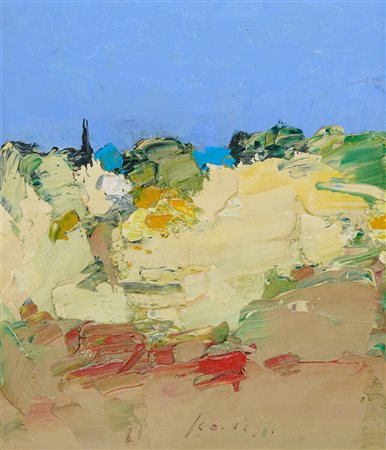 Sergio Scatizzi (Gragnano (Lu), 1918 - Firenze, 2009) Paesaggio Olio su...