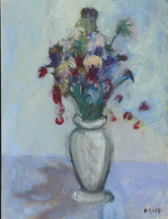 Ottone Rosai (Firenze, 1895 - Ivrea, 1957) Anemoni, 1953 Olio su tela cm....