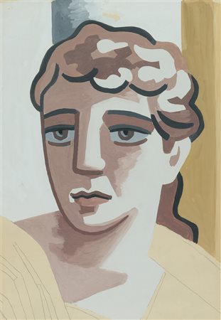 Gino Severini (Cortona (Ar), 1883 - Parigi, 1966) Studio di testa per " La...