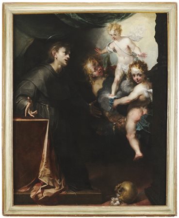Domenico Piola "Apparizione di Gesù Bambino a sant'Antonio da Padova"olio su te