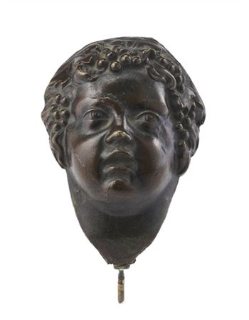Arte italiana del secolo XVI. Testa di Bacco in bronzo (h. cm 10) (difetti e ma