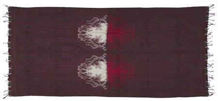 Scialle Kashmir, Inghilterra, secolo XIX. Tessuto a mano in lana e seta con tel