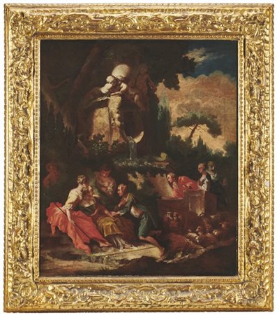 Seguace di Nicolas Lancret del secolo XVIII

"Scena galante"
olio su tela (cm 7