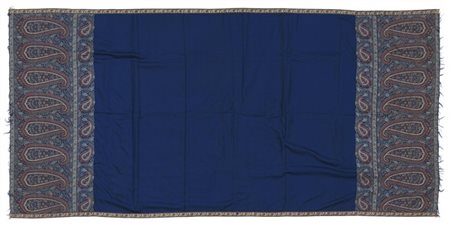 Scialle Kashmir, Scozia, secolo XIX. Tessuto in lana e seta con telaio a tirant