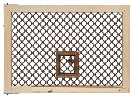 Grata da parlatorio in ferro forgiato e dorato. Italia meridionale, secolo XVII