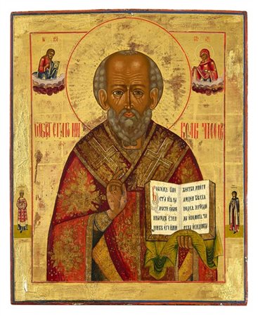 Arte russa, fine secolo XIX - inizio secolo XX. Icona a tempera su tavola raffi