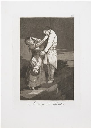 Francisco Josè Goya y Lucientes "A caza de dientes", dalla serie "Los Caprichos"