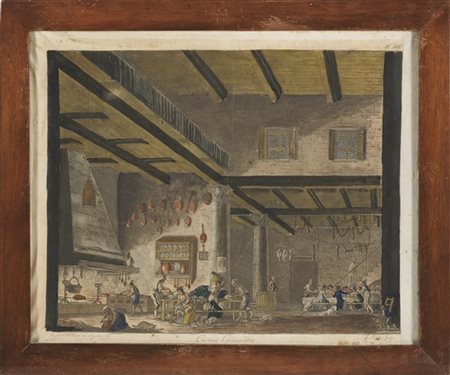 LUIGI RADOS Gruppo di cinque acqueforti da un'invenzione di Gaspare Galliari raf