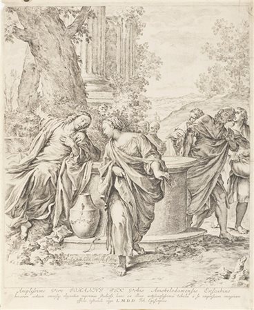 JAN DE BISSCHOP Acquaforte da un dipinto di Annibale Carracci raffigurante "La S