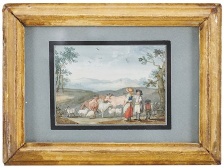 Artista del secolo XVIII

"Scena campestre"
tecnica mista su pergamena (cm 7,5x