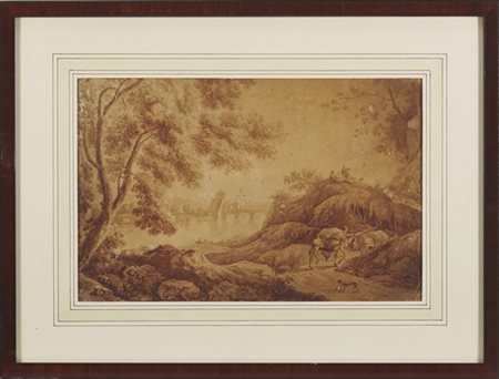 Artista del secolo XVIII

"Pesaggio con figure in prossimità di un fiume"
penne