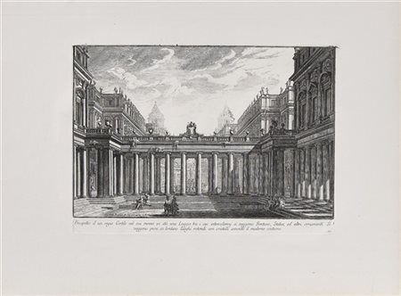Giovanni Battista Piranesi "Prospetto d'un regio Cortile", dalla serie "Prima Pa