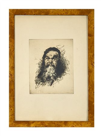 Fotoincisione da un'incisione di Francesco Paolo Michetti raffigurante "Ritratt