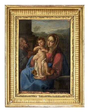 Scuola del secolo XVIII

"Sacra Famiglia"
olio su tela (cm 45x31,5)
monogrammat