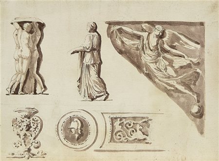 DOMENICO PAGHINI Coppia di "Studi per la decorazione di una casa di campagna"
pe