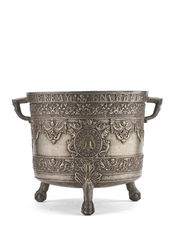 François Moreau, Francia, secolo XVII. Grande pentola cerimoniale in bronzo a s