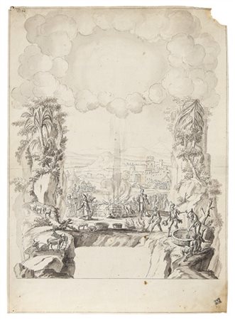 GIUSEPPE BALDI Coppia di "Studi per apparati effimeri religiosi" (?)
penna con i