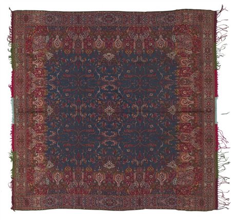 Scialle Kashmir, Inghilterra, prima metà del secolo XIX. Tessuto a mano con tel