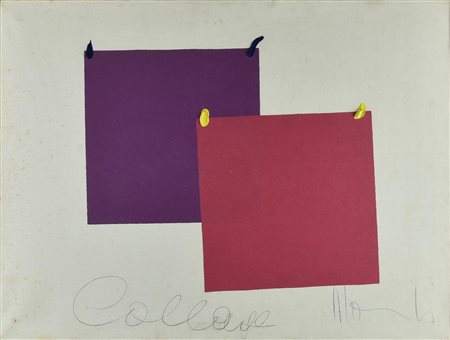 Aldo Mondino (1938 - 2005) COLLAGE, (anni '70) acrilico e smalto su tela, cm...