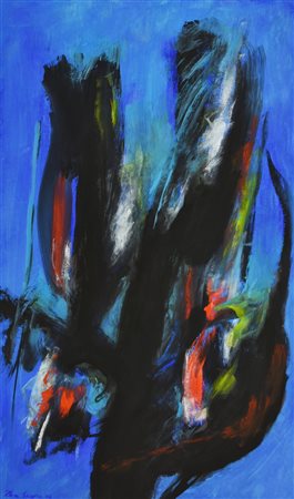 Sergio Zen (1936) NOTTURNO, 1966 tempera su cartoncino, cm 50x30 firma e data...