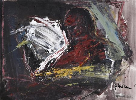 Alberto Ghinzani (1939 - 2015) L'UOMO CHE SI INOLTRA, 1990 tecnica mista su...